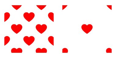 Kusursuz, tekrarlanabilir kalp şekli, ikon deseni, doku. Kalp ambalajı, ambalaj kağıdı. Stock vektör illüstrasyonu, klip- art grafikleri