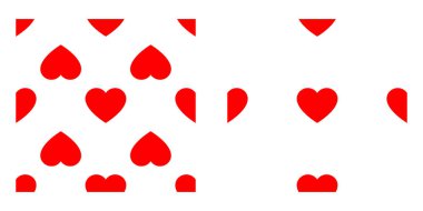 Kusursuz, tekrarlanabilir kalp şekli, ikon deseni, doku. Kalp ambalajı, ambalaj kağıdı. Stock vektör illüstrasyonu, klip- art grafikleri