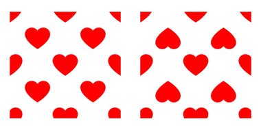 Kusursuz, tekrarlanabilir kalp şekli, ikon deseni, doku. Kalp ambalajı, ambalaj kağıdı. Stock vektör illüstrasyonu, klip- art grafikleri