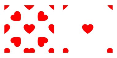 Kusursuz, tekrarlanabilir kalp şekli, ikon deseni, doku. Kalp ambalajı, ambalaj kağıdı. Stock vektör illüstrasyonu, klip- art grafikleri