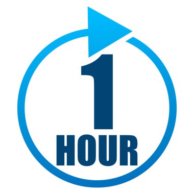 Geri dönüş, TAT simgesi, sembol serisi. Saatler, günler, aylar ve yıllık etiketlerle