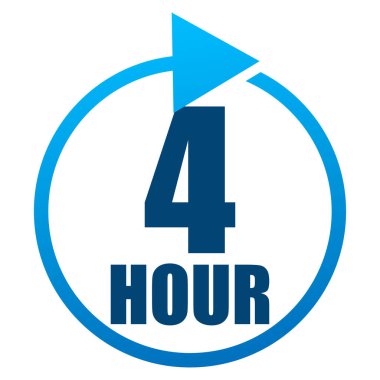 Geri dönüş, TAT simgesi, sembol serisi. Saatler, günler, aylar ve yıllık etiketlerle