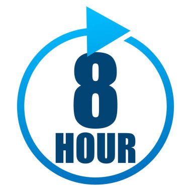 Geri dönüş, TAT simgesi, sembol serisi. Saatler, günler, aylar ve yıllık etiketlerle