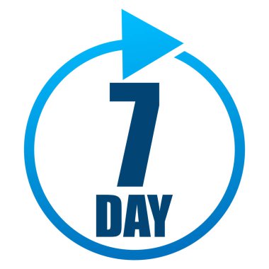 Geri dönüş, TAT simgesi, sembol serisi. Saatler, günler, aylar ve yıllık etiketlerle