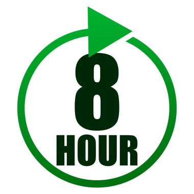 Dairesel oklu 8 saatlik zaman döndürme simgesi