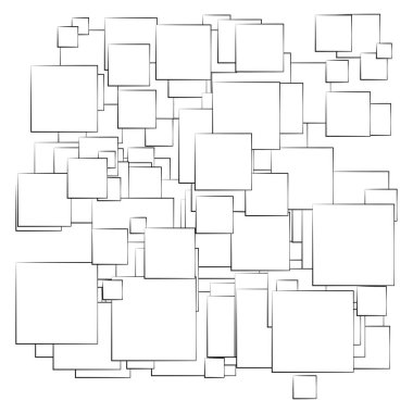 Rastgele, dağınık kareler desen, doku elementi. Rastgelelik kavramı