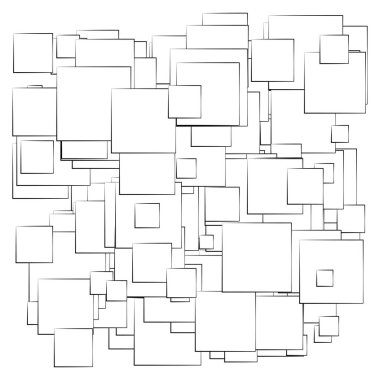 Rastgele, dağınık kareler desen, doku elementi. Rastgelelik kavramı