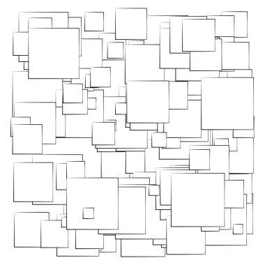Rastgele, dağınık kareler desen, doku elementi. Rastgelelik kavramı