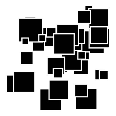 Rastgele, dağınık kareler desen, doku elementi. Rastgelelik kavramı