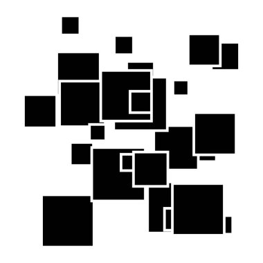 Rastgele, dağınık kareler desen, doku elementi. Rastgelelik kavramı