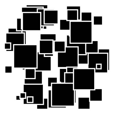 Rastgele, dağınık kareler desen, doku elementi. Rastgelelik kavramı