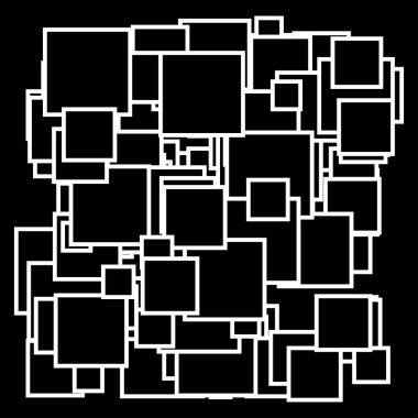 Rastgele, dağınık kareler desen, doku elementi. Rastgelelik kavramı