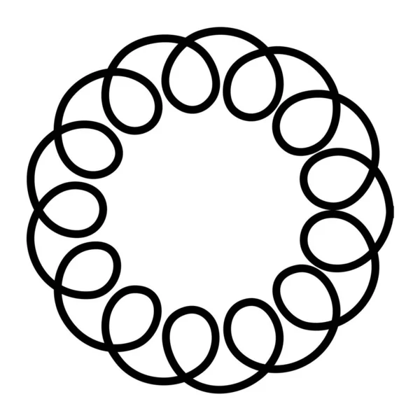 Motivo Astratto Del Cerchio Forma Mandala Icona Ornamento Rotondo Ornato — Vettoriale Stock