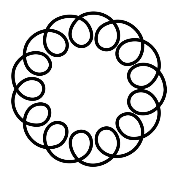 Абстрактный Мотив Круга Форма Мандала Икона Круглый Орнамент Орнамент Символ — стоковый вектор