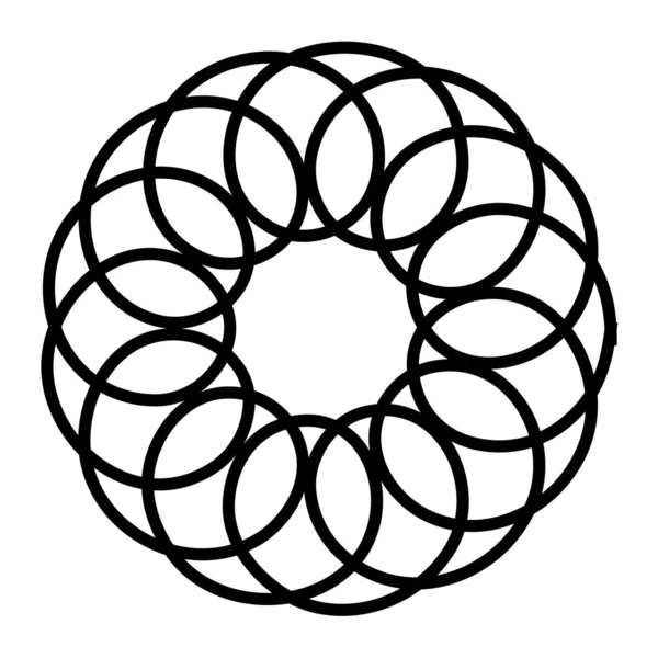 Абстрактный Мотив Круга Форма Мандала Икона Круглый Орнамент Орнамент Символ — стоковый вектор