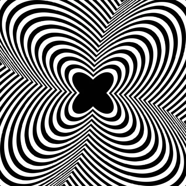 Art光学视觉艺术矢量元素黑白抽象几何扭曲形状 — 图库矢量图片