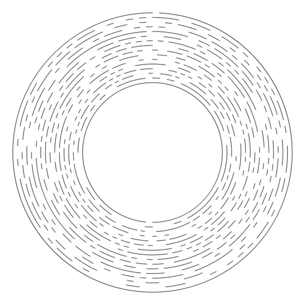 Linhas Radiais Circulares Aleatórias Elemento Vetorial Círculo Geométrico Abstrato Efeito — Vetor de Stock