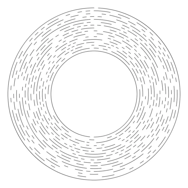 Lignes Circulaires Radiales Aléatoires Élément Vectoriel Abstrait Cercle Géométrique Éclatement — Image vectorielle