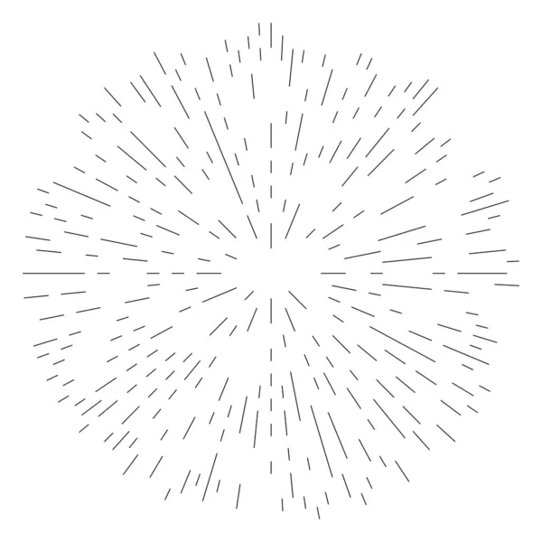 Náhodné Radiální Kruhové Čáry Abstraktní Geometrický Vektorový Prvek Kruhu Prasknutí — Stockový vektor