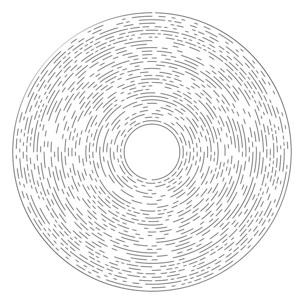 Líneas Radiales Circulares Aleatorias Elemento Vector Círculo Geométrico Abstracto Explosión — Vector de stock