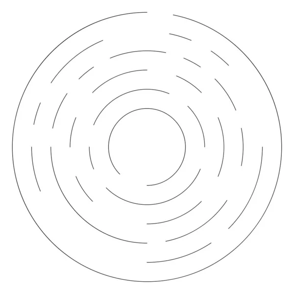 Τυχαία Ακτινική Κυκλικές Γραμμές Αφηρημένο Διανυσματικό Στοιχείο Γεωμετρικού Κύκλου Διαρροή — Διανυσματικό Αρχείο