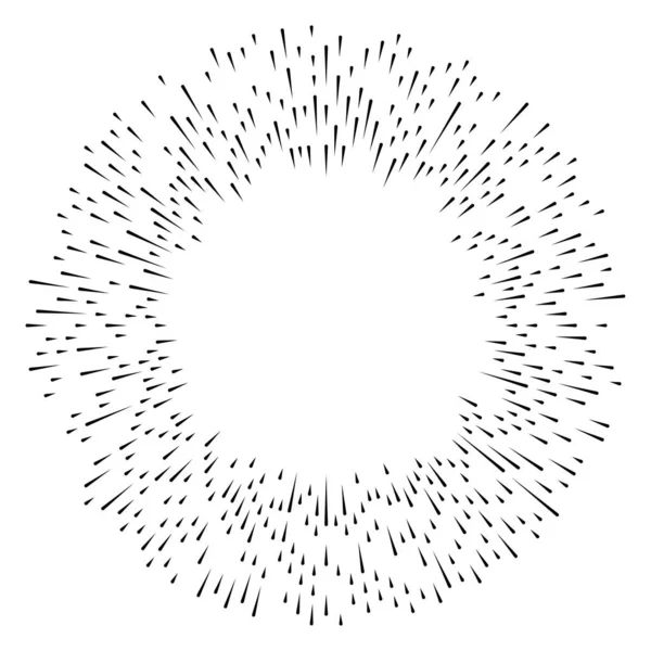 Líneas Radiales Circulares Aleatorias Elemento Vector Círculo Geométrico Abstracto Explosión — Vector de stock
