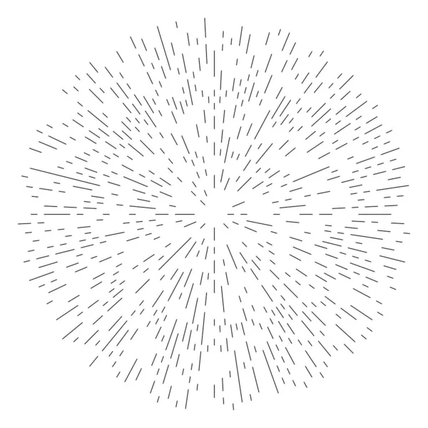Slumpmässiga Radiella Cirkulära Linjer Abstrakt Geometrisk Cirkel Vektor Element Sprängning — Stock vektor