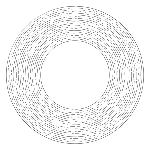 Lignes Circulaires Radiales Aléatoires Élément Vectoriel Abstrait Cercle Géométrique Éclatement — Image vectorielle