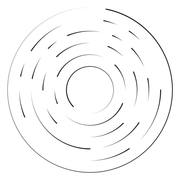 Lignes Circulaires Radiales Aléatoires Élément Vectoriel Abstrait Cercle Géométrique Éclatement — Image vectorielle