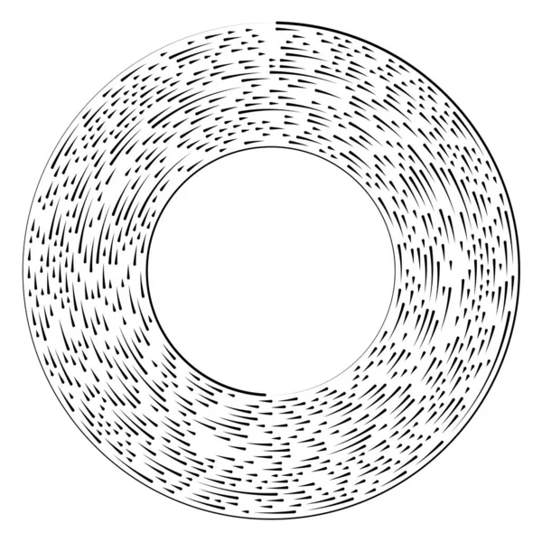 随机径向 圆形线 摘要几何圆矢量元 螺旋状 涡旋效应 — 图库矢量图片