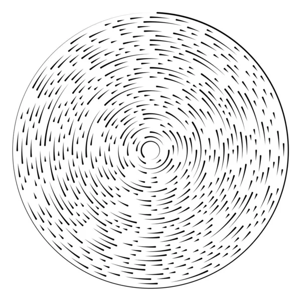 放射状の円形の線 抽象幾何学的円ベクトル要素 バースト スパイラル 渦の効果 — ストックベクタ