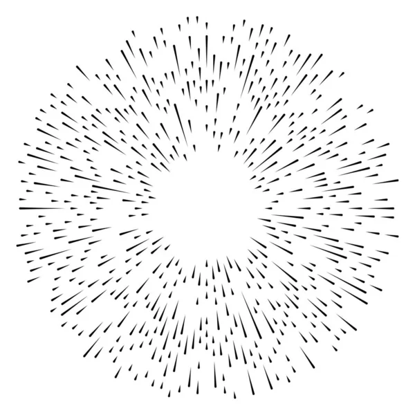 Véletlenszerű Radiális Körkörös Vonalak Absztrakt Geometriai Kör Vektor Elem Robbanás — Stock Vector