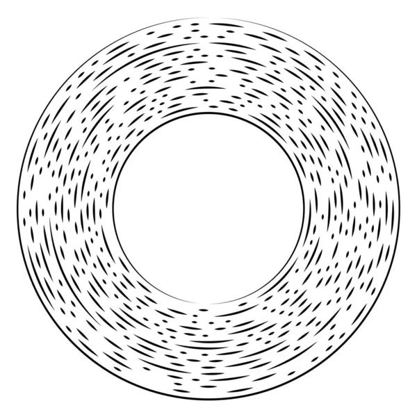 放射状の円形の線 抽象幾何学的円ベクトル要素 バースト スパイラル 渦の効果 — ストックベクタ