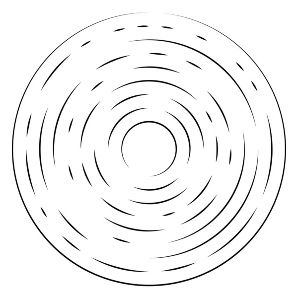 Willekeurige Radiale Ronde Lijnen Abstracte Geometrische Cirkel Vector Element Uitbarsting — Stockvector