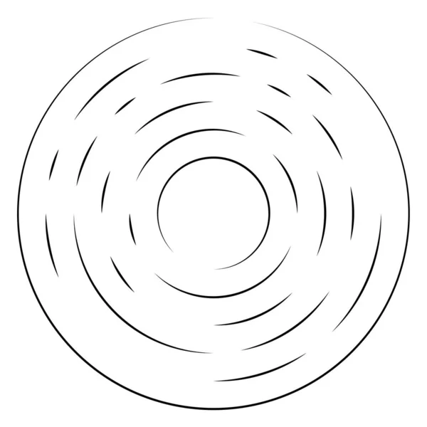 Rastgele Dairesel Çizgiler Soyut Geometrik Çember Vektör Elemanı Patlama Spiral — Stok Vektör