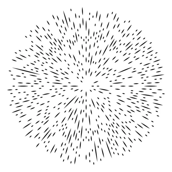 Líneas Radiales Circulares Aleatorias Elemento Vector Círculo Geométrico Abstracto Explosión — Archivo Imágenes Vectoriales