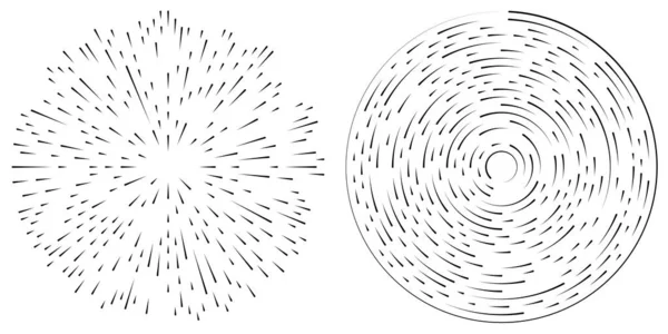 随机径向 圆形线 摘要几何圆矢量元 螺旋状 涡旋效应 库存矢量图解 剪贴画 — 图库矢量图片