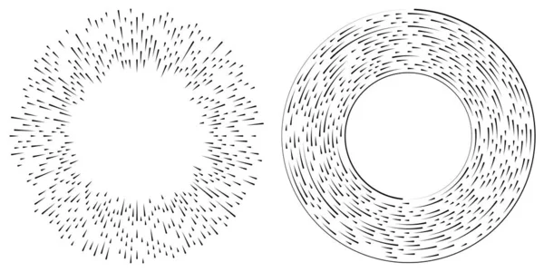 Líneas Radiales Circulares Aleatorias Elemento Vector Círculo Geométrico Abstracto Explosión — Vector de stock