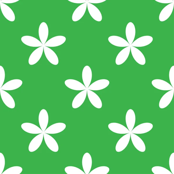 Einfache Grüne Blumen Blütenblätter Nahtlos Wiederholbares Muster Hintergrund Natur Ökologie — Stockvektor
