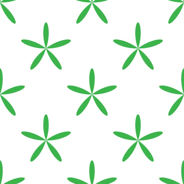 Simple Green Flowers Petals Seamless Repeatable Pattern Background Nature Ecology — Stock Vector