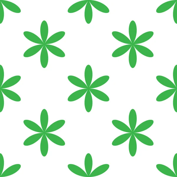 Simple Green Flowers Petals Seamless Repeatable Pattern Background Nature Ecology — Stock Vector