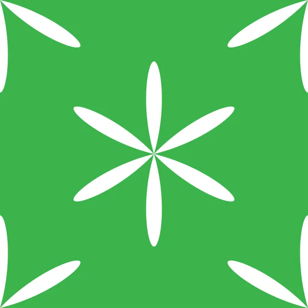 Jednoduché Zelené Květy Okvětní Lístky Hladké Opakovatelné Vzory Pozadí Příroda — Stockový vektor