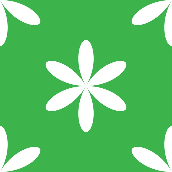 Proste Zielone Kwiaty Płatki Bez Szwu Powtarzalny Wzór Tło Natura — Wektor stockowy