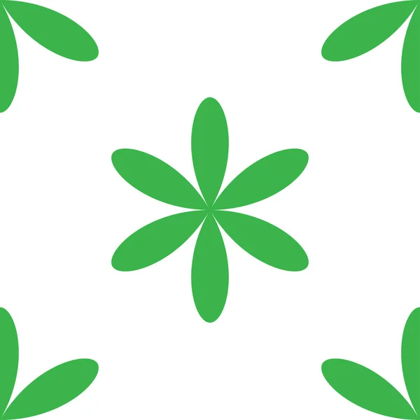 Simple Green Flowers Petals Seamless Repeable Pattern Background Природа Экология — стоковый вектор