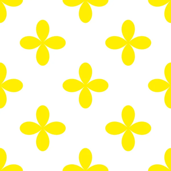 シンプルな黄色の花 花弁のシームレスで 再現性のあるパターン 生態学 植物学と園芸の概念の背景 花のシルエット シンボル 反復的な質感 ストック ベクトル — ストックベクタ