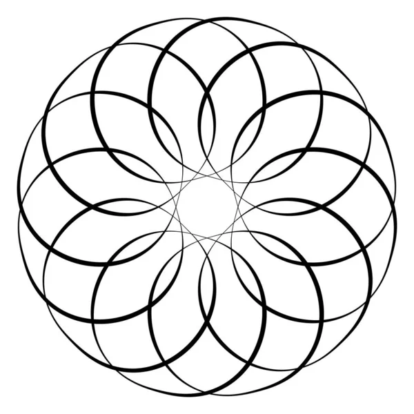 Abstrakter Kreis Kreisförmige Geometrische Grafik Symbol Und Symbol Radiales Konzentrisches — Stockvektor