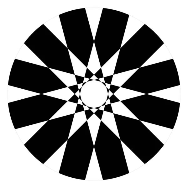 Círculo Abstrato Gráfico Geométrico Circular Ícone Símbolo Radial Elemento Concêntrico — Vetor de Stock