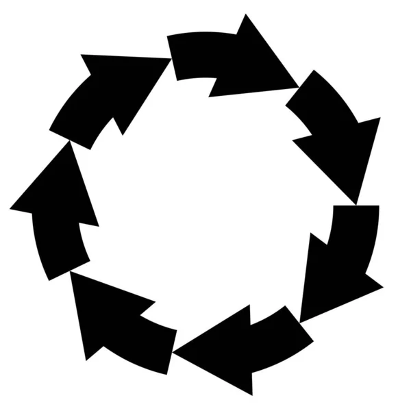 繰り返しとしての円の矢印 リサイクル サイクルアイコン シンボル — ストックベクタ