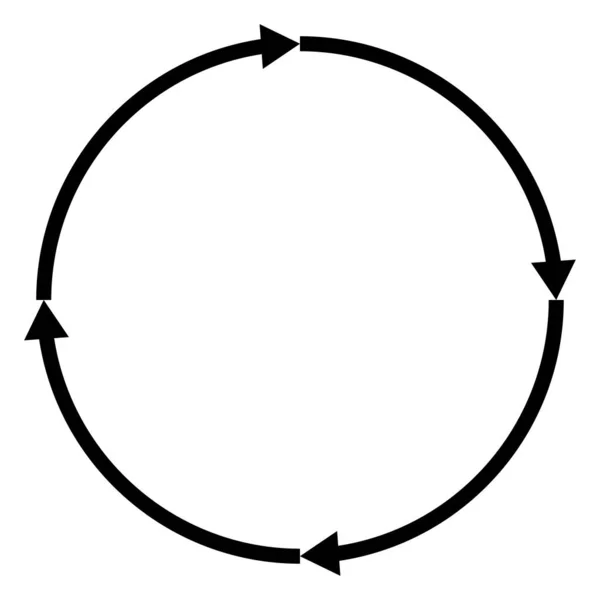 Okrągłe Okrągłe Strzałki Jako Powtórzenie Recykling Ikona Cyklu Symbol — Wektor stockowy