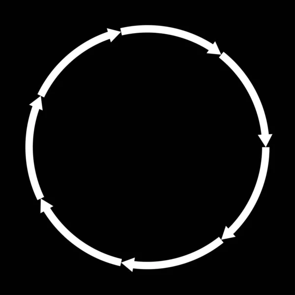 Cirkelvormige Cirkel Pijlen Als Herhaling Recyclen Fiets Pictogram Symbool — Stockvector